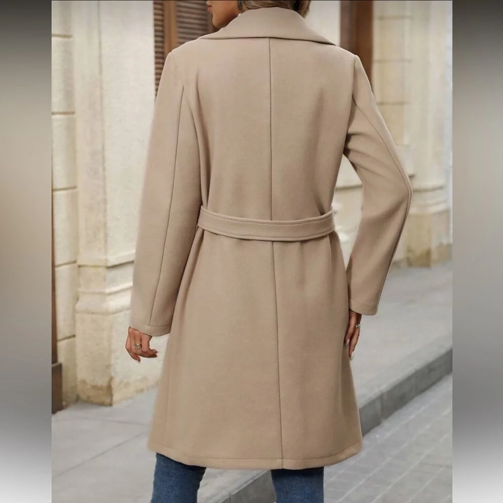Preppy peacoat pea coat jacket winter tan camel - Picture 2 of 3